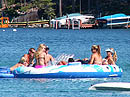 Water toys are available next door at the resort