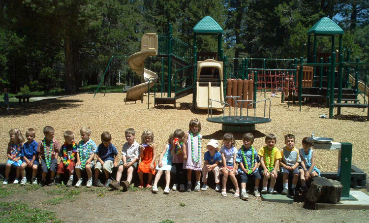 Graduating pre-school class at the park