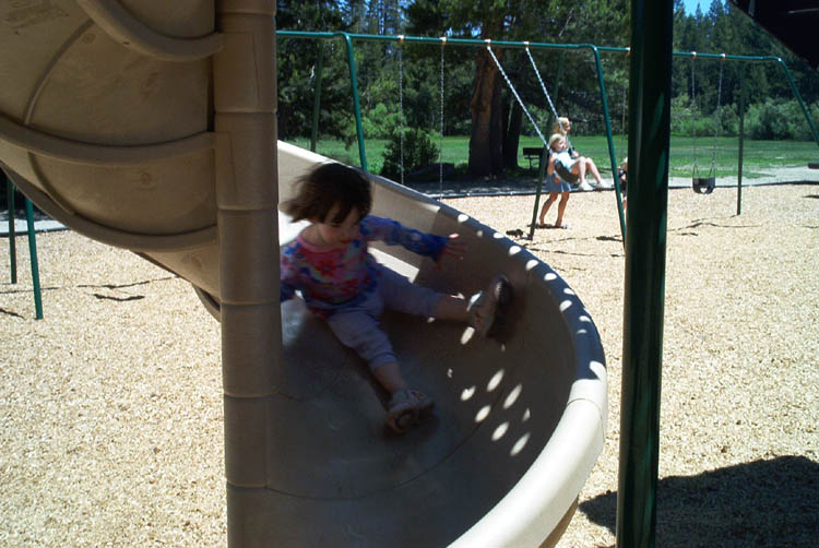 Girl on slide