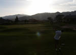 Bret hits from the drop area on the 13th