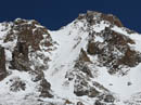 This couloir behind the second Sister can be excellent, but faces south.