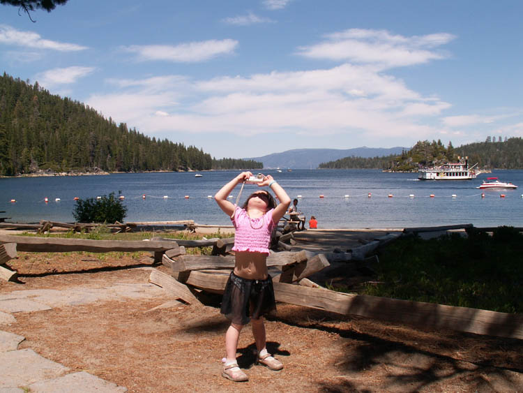 Tahoe Queen passing by Emerald Bay Beach