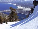 Backcountry skiing on Jakes Peak