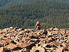 Climber tops out in the western view.