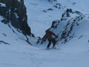 Skiing Round Top's left couloir in November 2010.