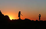 Girls at sunset