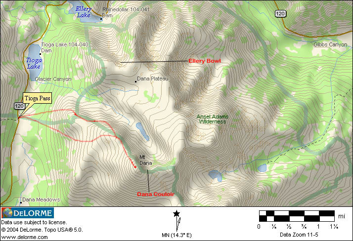 Mount Dana Topo