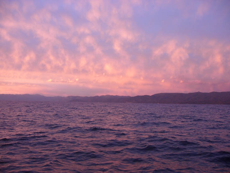 Sunset from sailboat